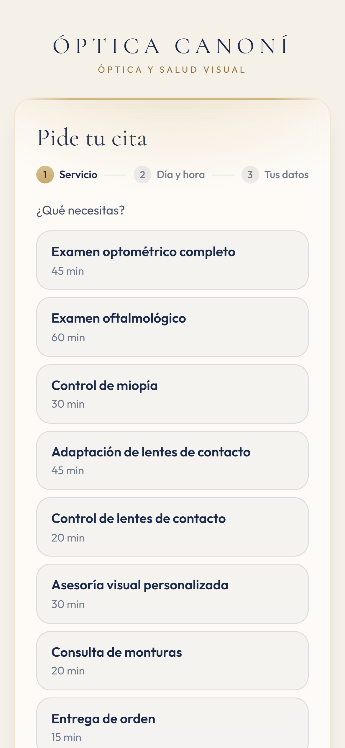 Reserva en línea